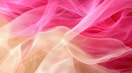 Obraz premium Soft, flowing fabric in shades of pink and cream creates dreamy