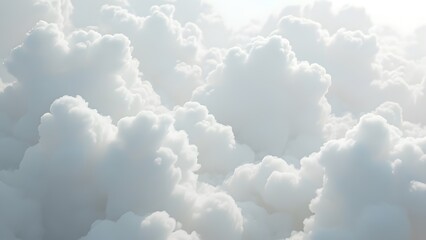 Dreamy Ethereal White Clouds, Abstract Cloud Patterns, Soft Fluffy Cumulus Background Texture