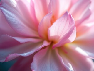Fototapeta premium Soft pink flower blossom with delicate petals in close-up view