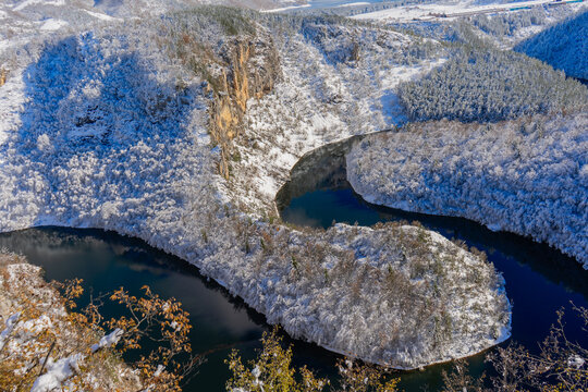 Uvac river canyon, Serbia - aerial view