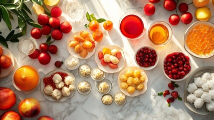 Festive Asian fruit & dumpling feast