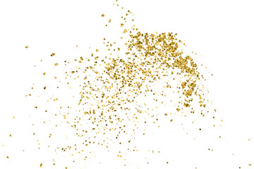 Fototapeta premium Gold Texture Pattern on Transparent Background. Light Golden Confetti. PNG Design Element.