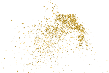 Gold Texture Pattern on Transparent Background. Light Golden Confetti. PNG Design Element.