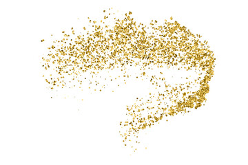 Gold Texture Pattern on Transparent Background. Light Golden Confetti. PNG Design Element.