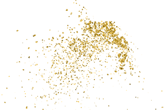 Gold Texture Pattern on Transparent Background. Light Golden Confetti. PNG Design Element. - Powered by Adobe