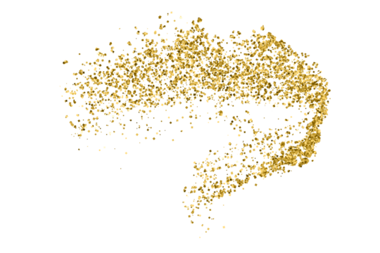 Gold Texture Pattern on Transparent Background. Light Golden Confetti. PNG Design Element.