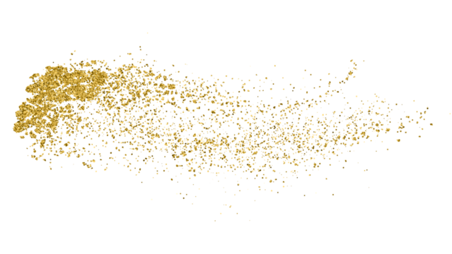 Gold Texture Pattern on Transparent Background. Light Golden Confetti. PNG Design Element.