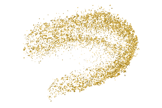 Gold Texture Pattern on Transparent Background. Light Golden Confetti. PNG Design Element.