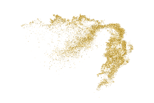Gold Texture Pattern on Transparent Background. Light Golden Confetti. PNG Design Element.