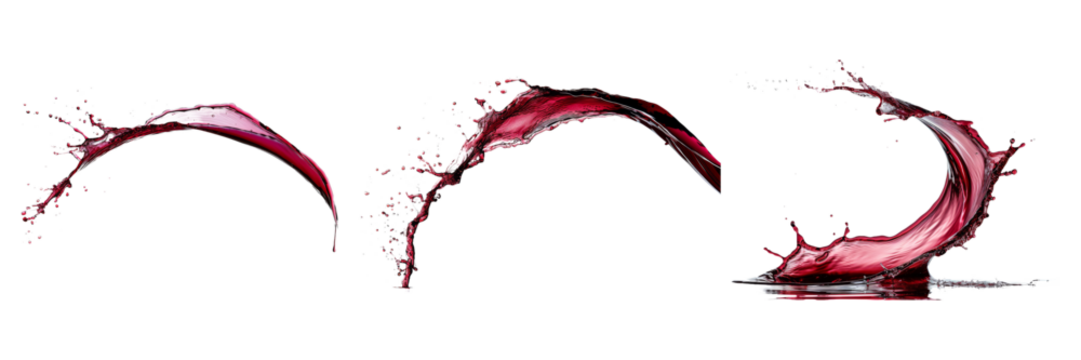 A dynamic splash of red liquid captures motion and energy, showcasing a vivid, fluid shape.