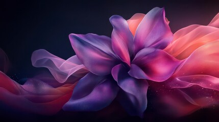Obraz premium Enchanted Silk Petals: A Dreamy Floral Symphony in Purple and Pink Hues.