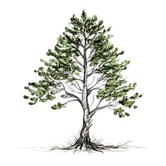 A beautiful green bush tree isolated on a white background