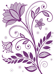 Elegant Purple Floral Design for Decorative Art and Digital Projects.