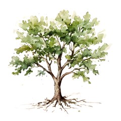 Fototapeta premium A beautiful green bush tree isolated on a white background