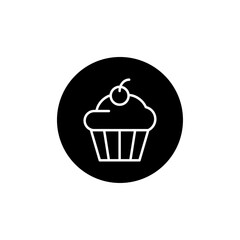 Cupcake icon Line Art Logo set