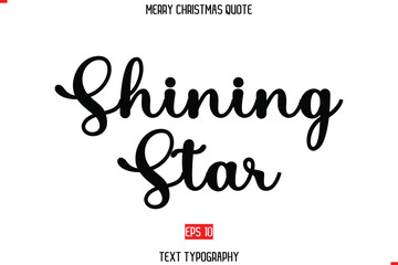 Merry Christmas Quote in Stylish Typography Text Shining Star