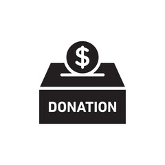 Donation box icon Line Art Logo set