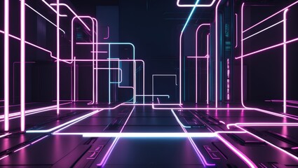 Fototapeta premium Futuristic Abstract Background with Glowing Elements