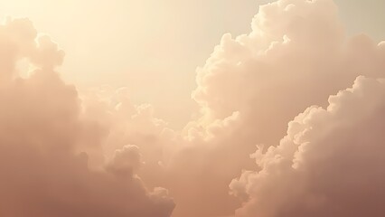 Serene Pastel Brown Cloud Background, Calm Abstract Gradient Sky Texture
