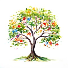 Fototapeta premium A beautiful green bush tree isolated on a white background