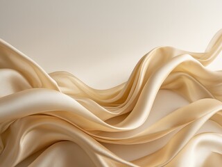 Fototapeta premium Golden Silk Waves Abstract Luxury Background Design.