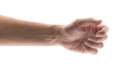 Man's hand isolated on white background