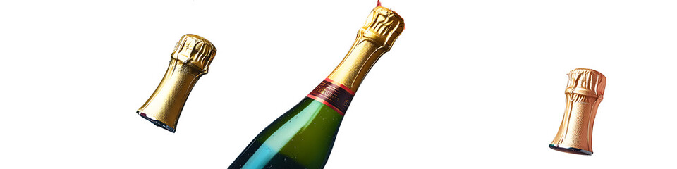 Champagne bottle popping open with colorful confetti and splashing liquid creating a celebratory festive scene full of joy and excitement