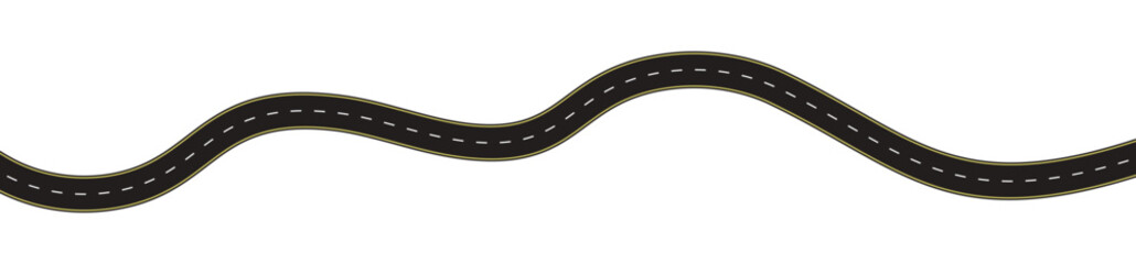 Winding curves road isolated on transparent background. winding road from top view. vector illustration.