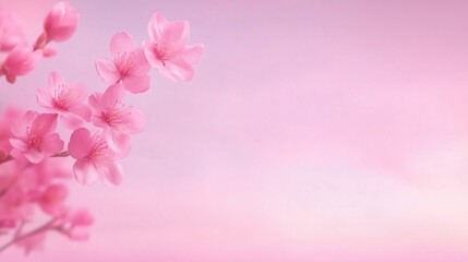 Blooming Sakura Flowers on Tree in Spring Against Soft Pink Background with Copy Space for Nature Concepts and Seasonal Design Elements in 4K Video