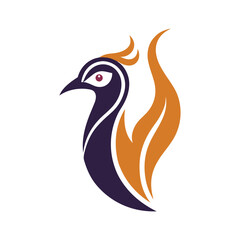 Peacock Logo Monogram Vector Design
