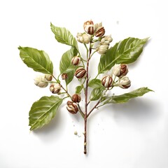 A beautiful green bush tree isolated on a white background