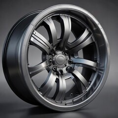 Obraz premium Metal alloy wheel with clipping path and reflections, wheel, alloy wheel, reflection