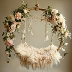 Newborn Digital Backdrop Flower Swing