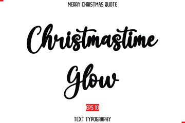 Merry Christmas Saying in Stylish Typography Text Christmastime Glow