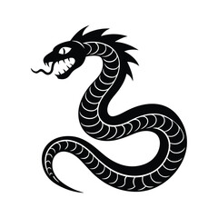 Fototapeta premium Chinese New Year Snake Silhouette Vector Design 