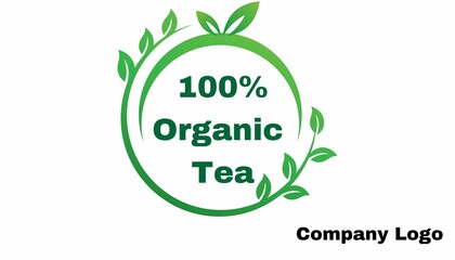 eco friendly label or logo, organic tea logo