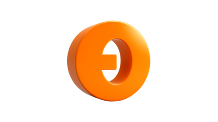 3D Orange Letter O with cutout design for logos, websites, and branding projects transparency background
