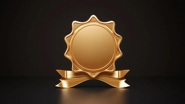 golden certificate with decorative ribbon, perfect for awards and achievements. This elegant design symbolizes success and recognition in professional setting