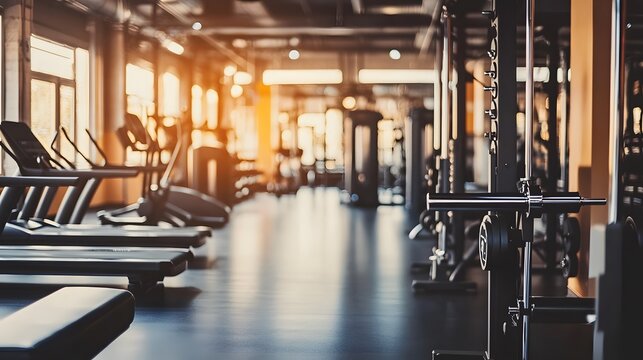 A modern interior gym room or fitness center provides a sleek and inviting backdrop for exercise and physical activity, with its clean lines, state-of-the-art equipment, and vibrant atmosphere