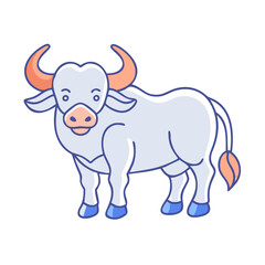 buffalo vector icon, animals vector illustration - simple illustration of buffalo perfect for logos, and animals-themed designs.