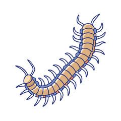 centipede vector icon, animals vector illustration - simple illustration of centipede perfect for logos, and animals-themed designs.