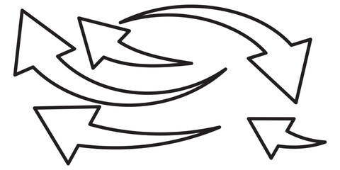 Curved graph with arrow icon. Arrow illustration pointing up.