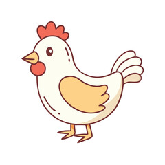 chicken vector icon, animals vector illustration - simple illustration of chicken perfect for logos, and animals-themed designs.