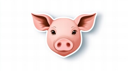 Adorable piglet portrait.  Pink and sweet, this charming image is perfect for any project needing a touch of cuteness.