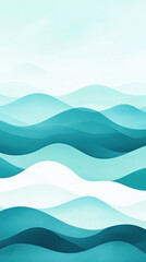 Serene abstract watercolor waves in shades of teal and aqua