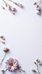 Soft lavender and blue funeral flyer template background with subtle floral and nature motifs