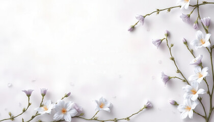 Soft lavender and blue funeral flyer template background with subtle floral and nature motifs