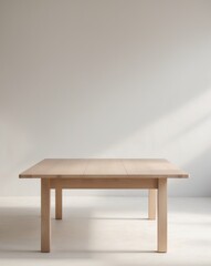 Simple Wooden Table Light Wood Dining Table Empty Tabletop Studio Shot