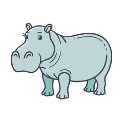 hippo vector icon, animals vector illustration - simple illustration of hippo perfect for logos, and animals-themed designs.