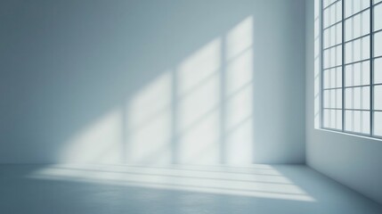 Obraz premium Bright and Airy Minimalist White Room with Soft Natural Lighting and Copy Space